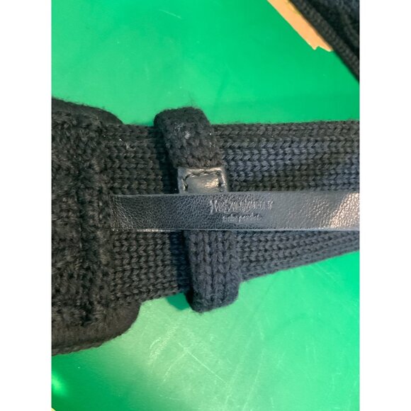 YSL Yves Saint Laurent Black Wool Cable Knit Belt, 45in | 115 cm - Picture 5 of 5
